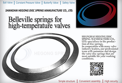 Belleville springs for high-temperature valves